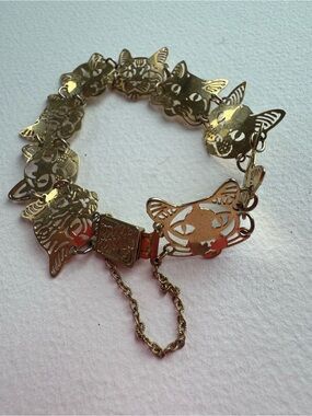 WILD BRYDE VINTAGE Cat Face Link Bracelet